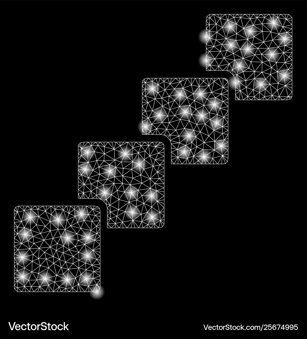 Bright mesh 2d blockchain with light spots vector image