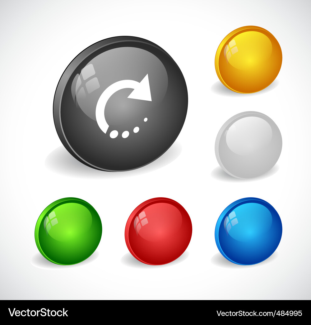 Color 3d buttons for web Vector Image