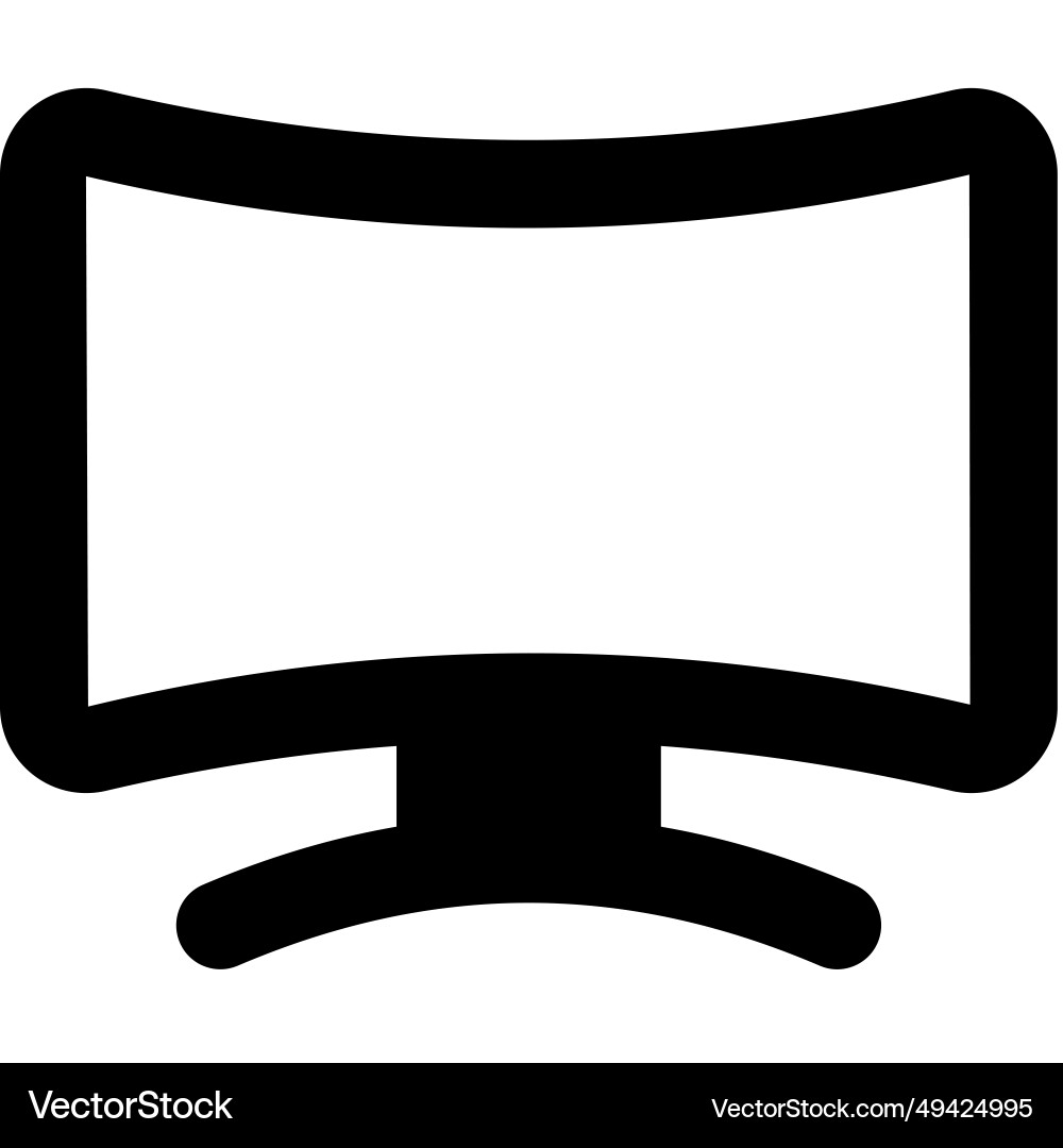 Curve-shaped high definition display or monitor vector image