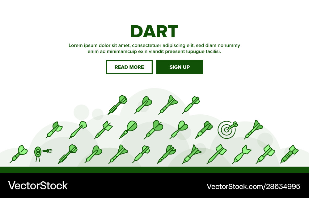 Dart for play game landing header Dart for play game landing header vector image