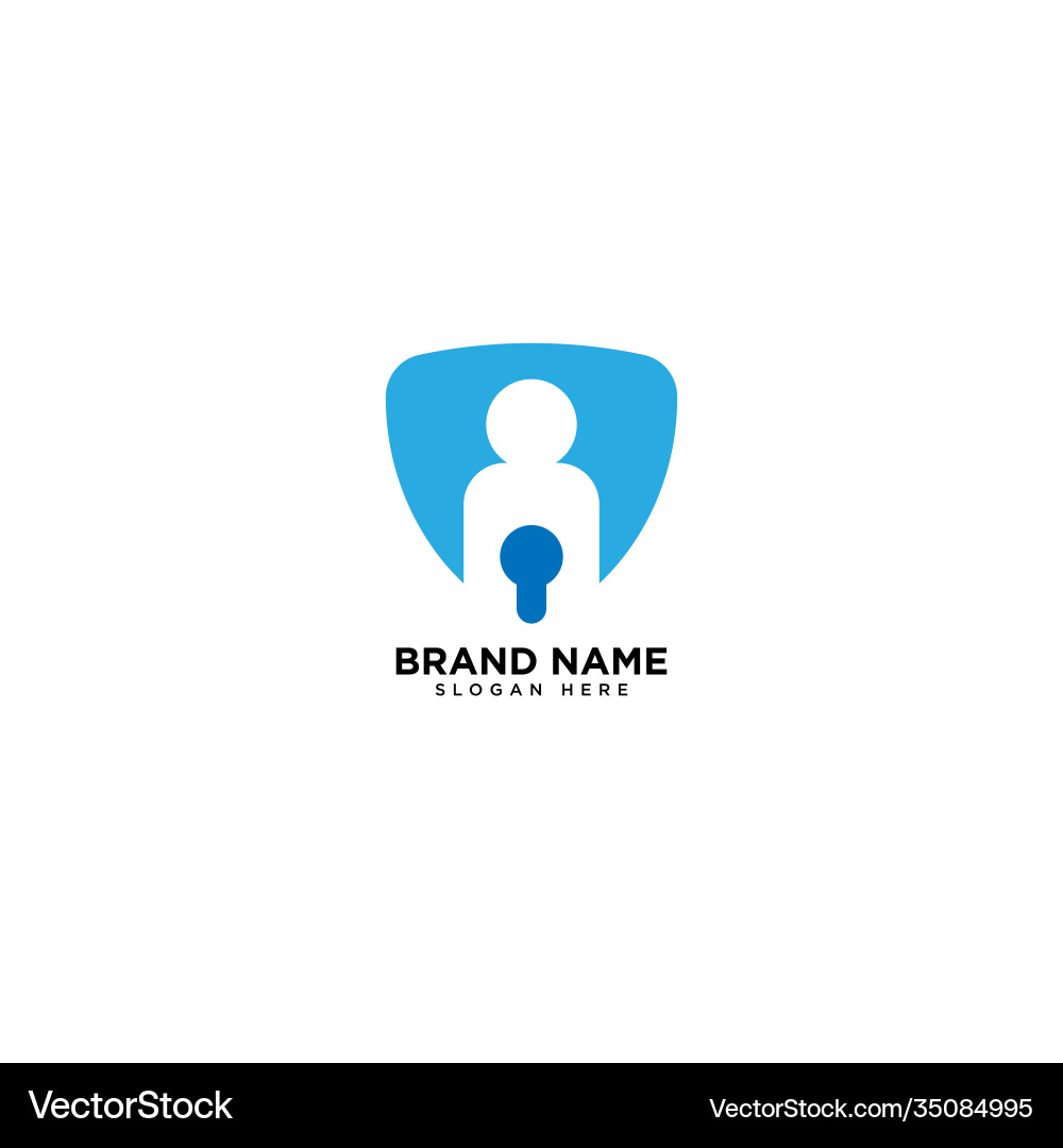 Face recognition scanning with shield and key vector image