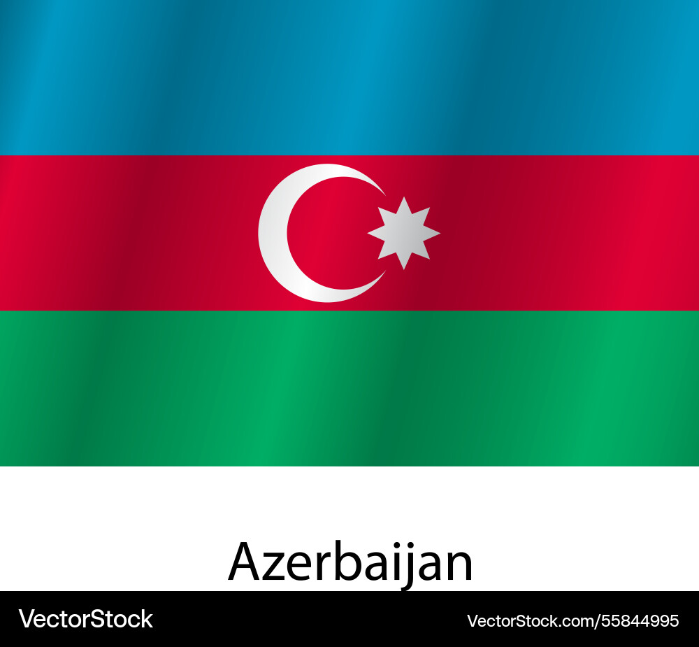 Flag of the country azerbaijan on a white Vector Image