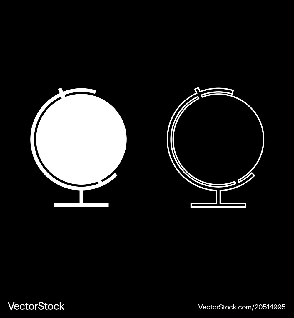 Globe icon set white color flat style simple image vector image