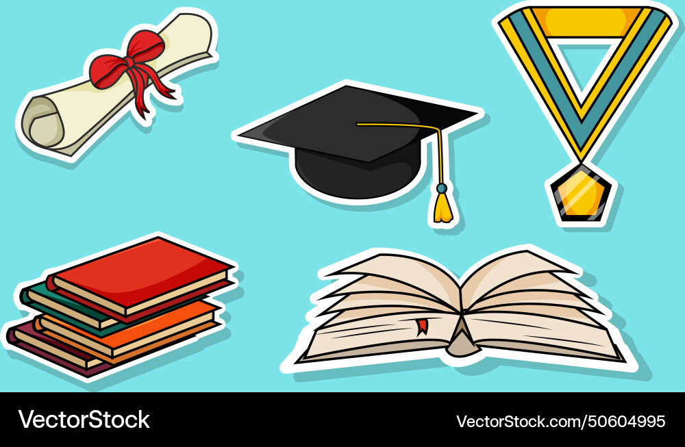Graduation day sticker Royalty Free Vector Image