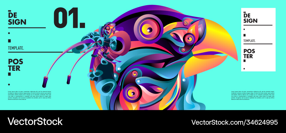 Landing page background template with colorful Vector Image
