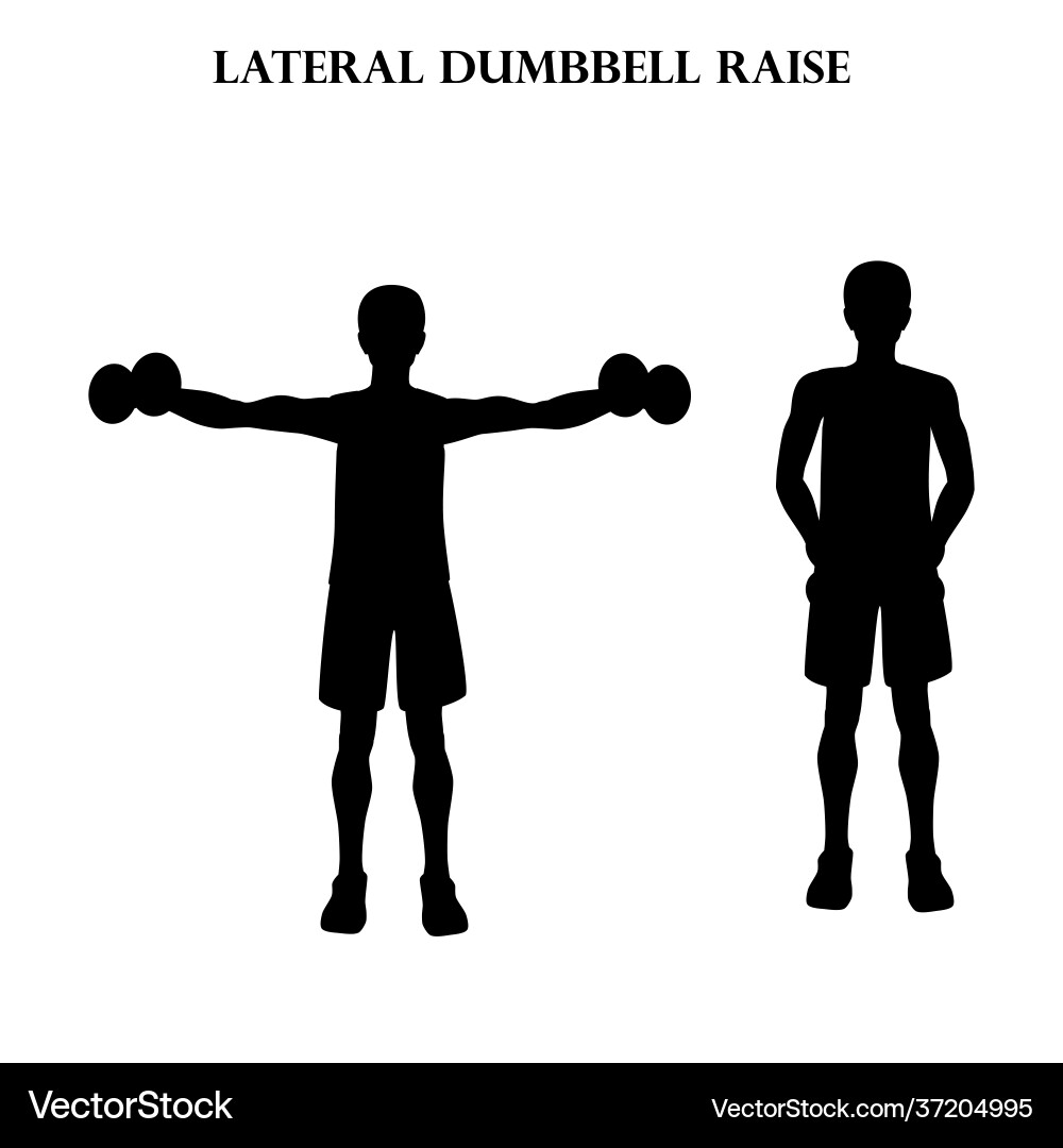 Lateral dumbbell raise workout exercise Royalty Free Vector