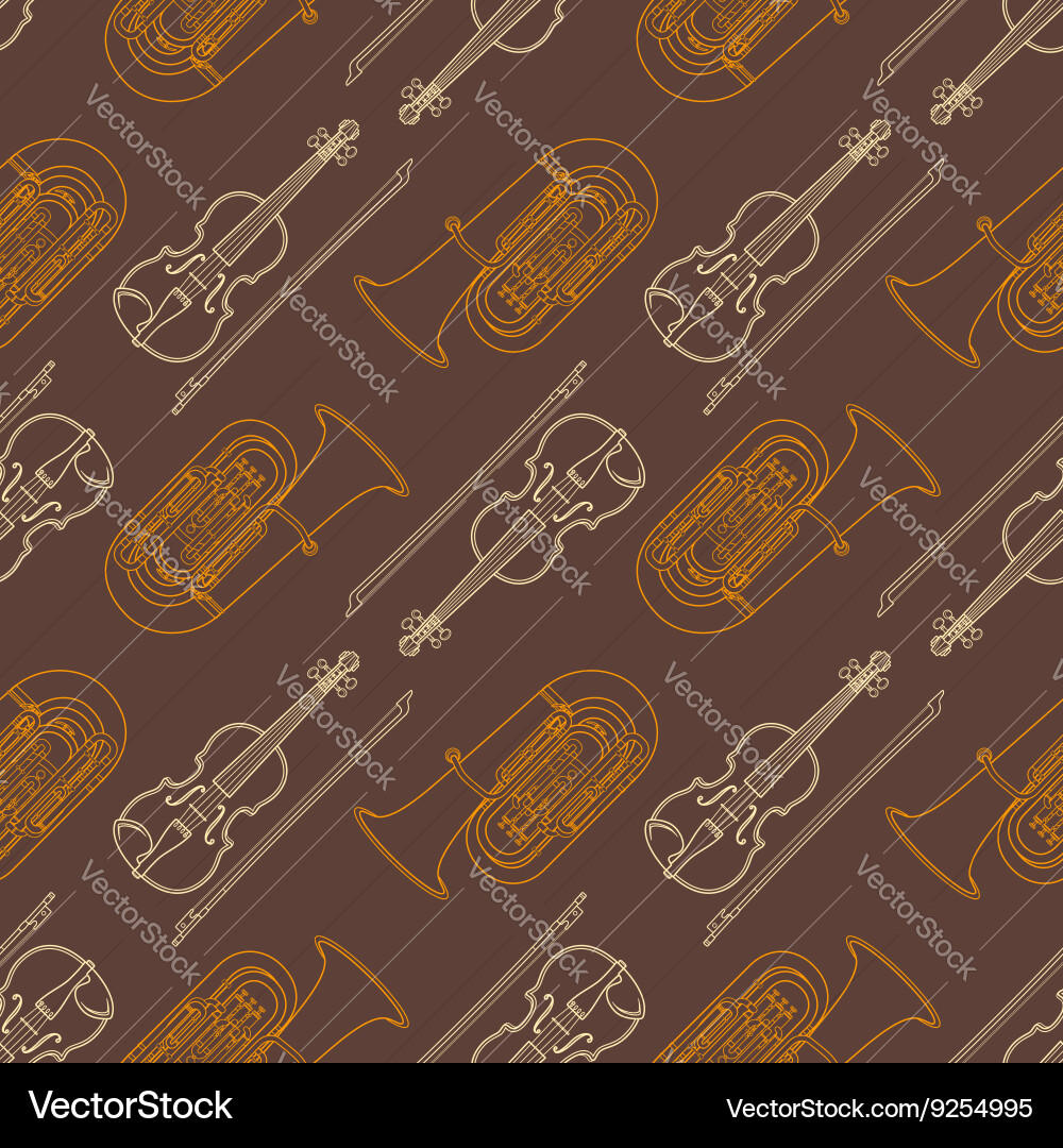Musical Instruments Seamless Pattern vector image