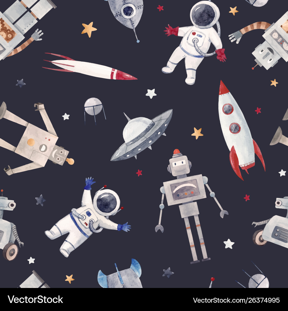 Retro Space Pattern vector image