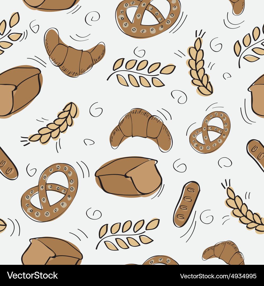 Seamless pattern with bakery products Vector Image