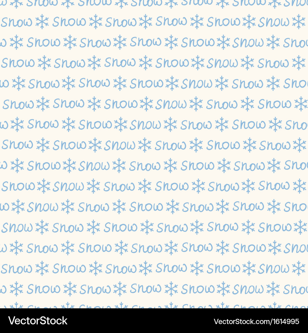 Seamless text pattern with snowflakes Vector Image