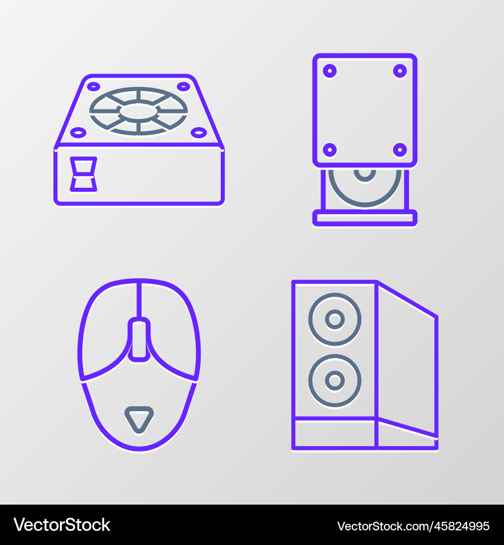 Set line case of computer mouse optical Set line case of computer mouse optical vector image
