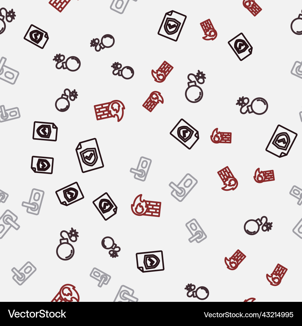 Set line contract with shield bomb fingerprint Set line contract with shield bomb fingerprint vector image