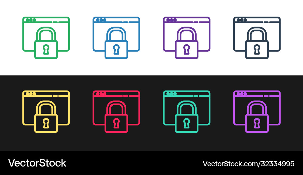 Set line secure your site with https ssl icon Set line secure your site with https ssl icon Vector Image