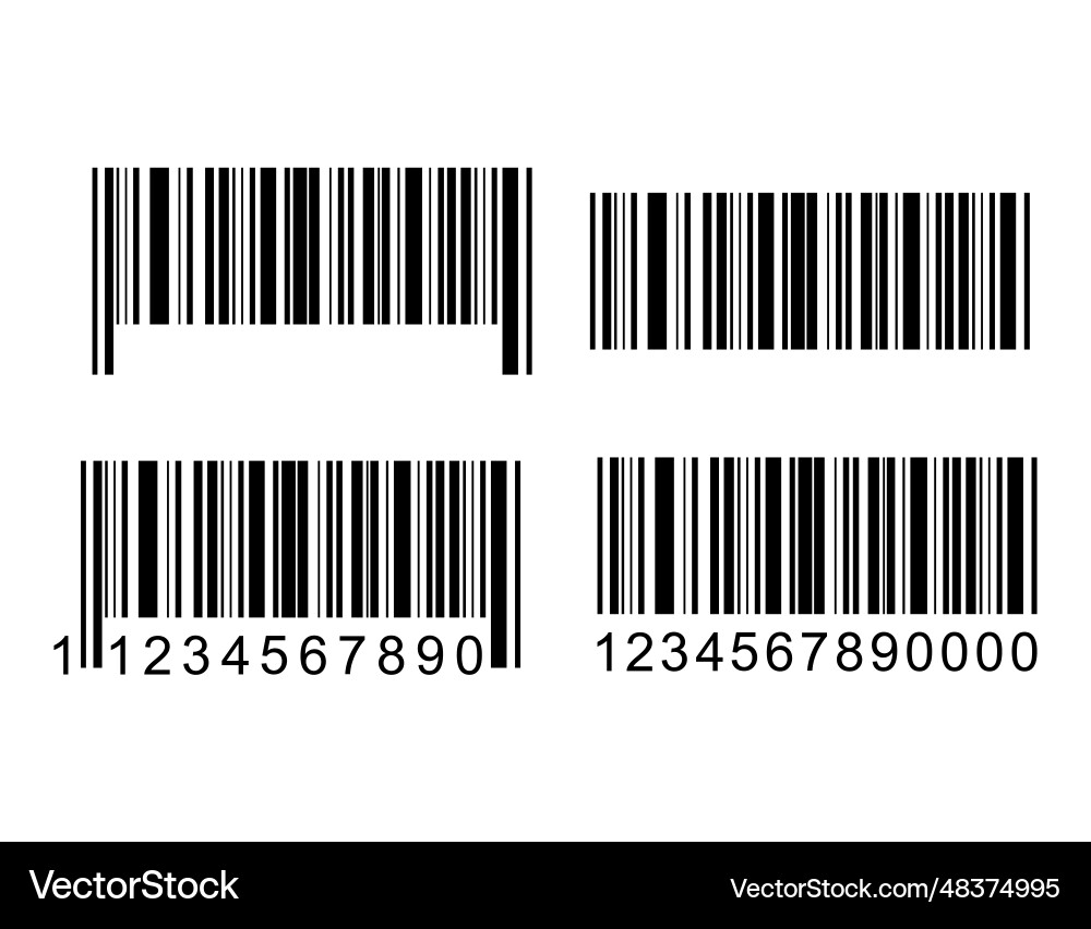Set of barcode icon bar code for web flat design Set of barcode icon bar code for web flat design vector image