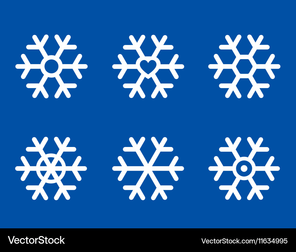 Set of white snowflakes Royalty Free Vector Image