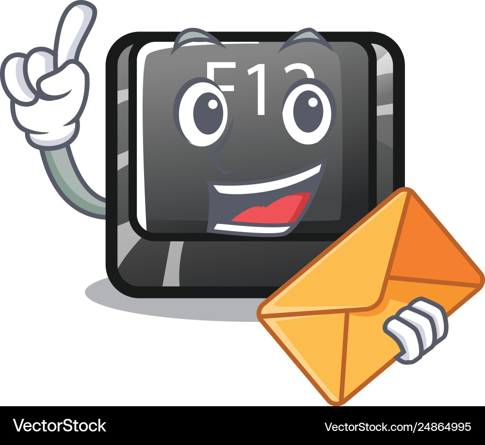 With envelope button f12 isolated in character Vector Image
