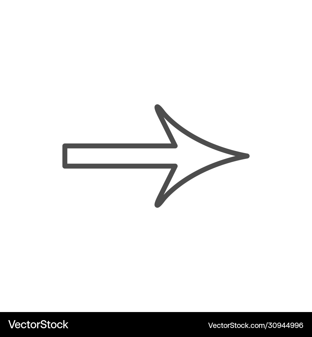 Arrow line icon and pointer sign vector image