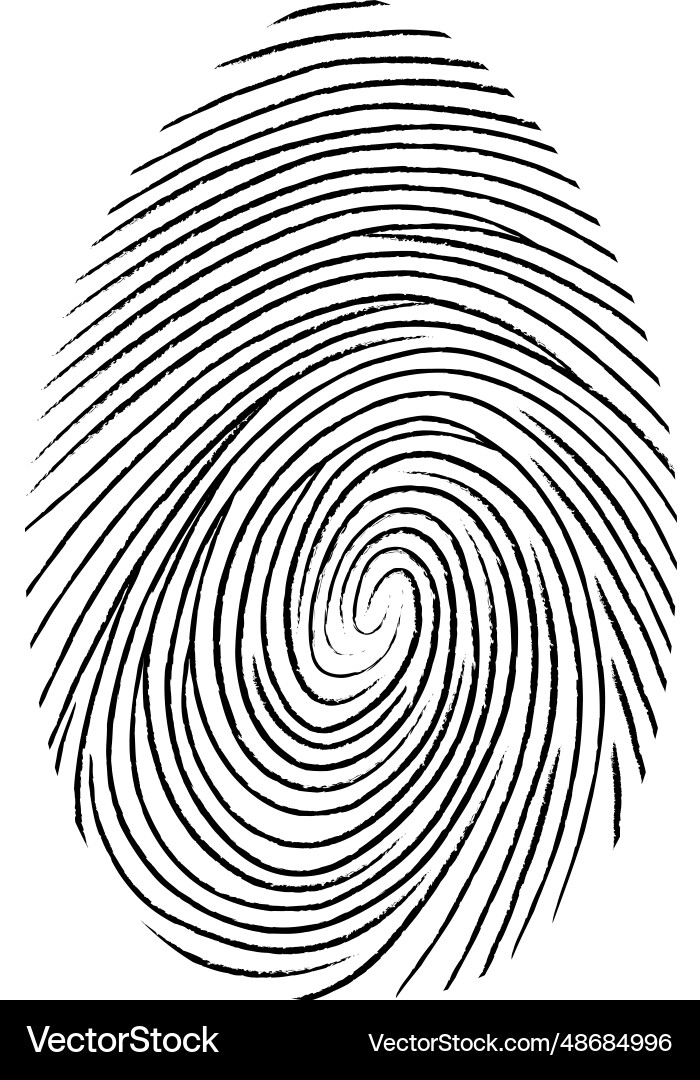 Black fingerprint shape secure identification Vector Image
