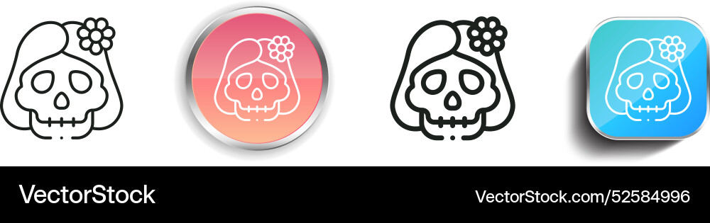 Catrina icon thin linear regular and button style Vector Image