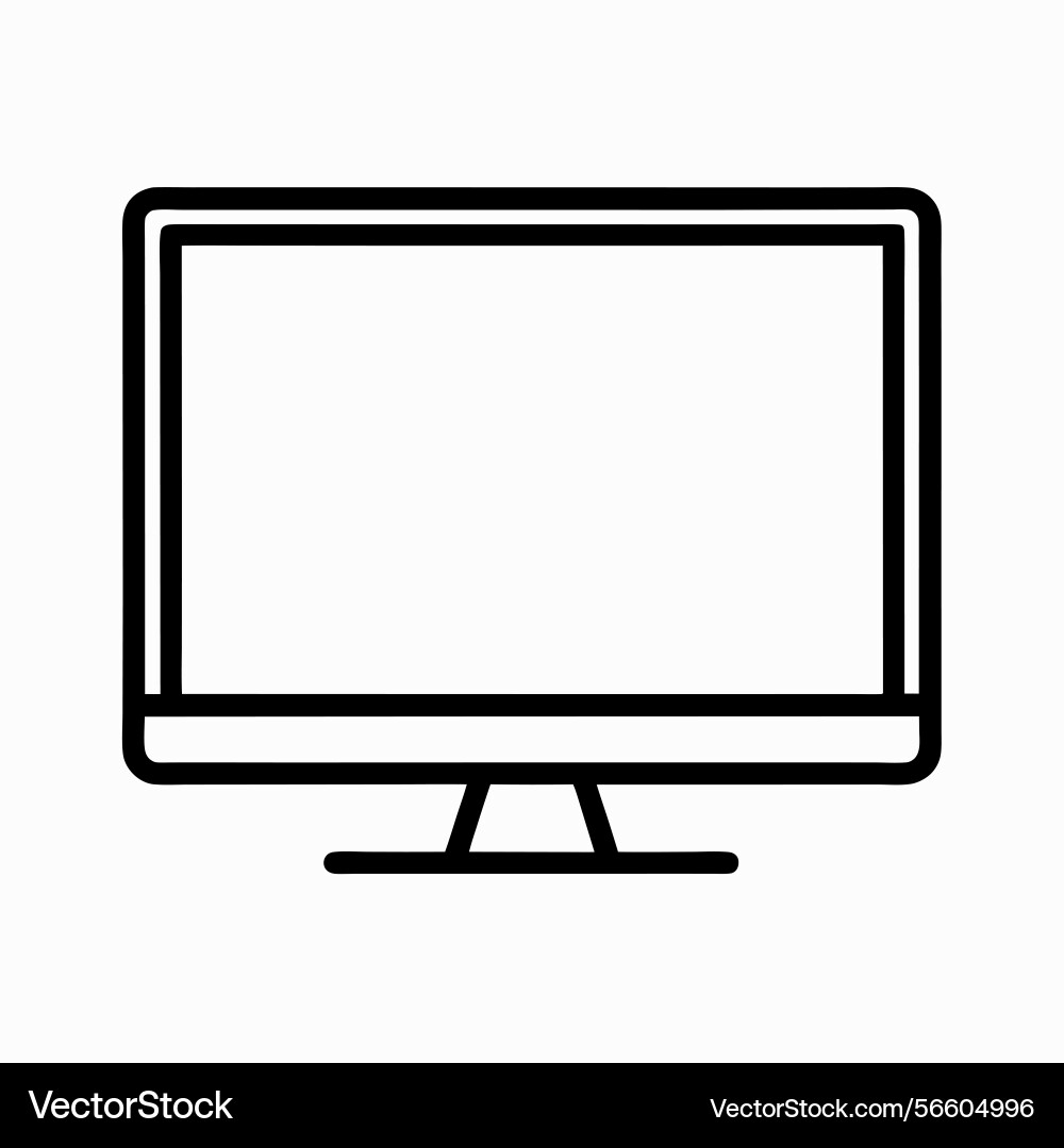 Clean minimalist of a modern computer monitor vector image