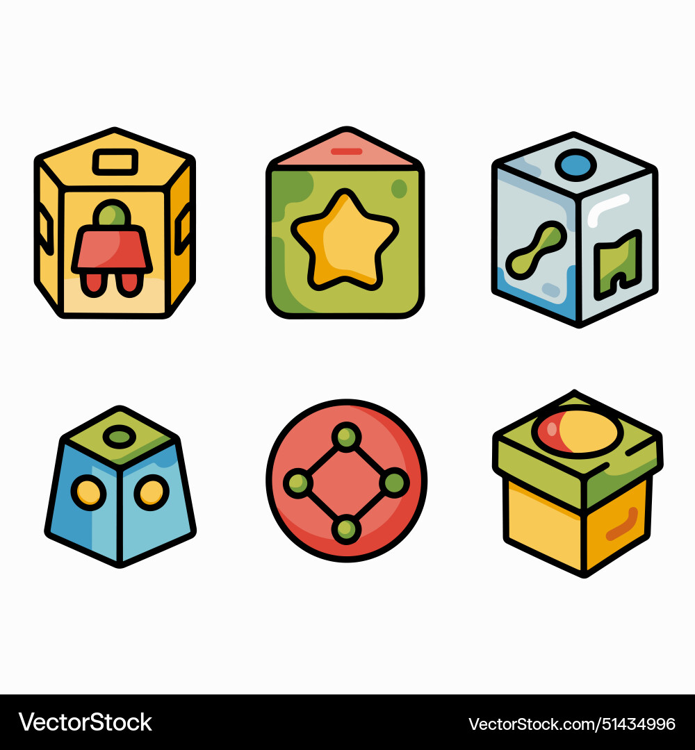 Colorful collection depicting Royalty Free Vector Image