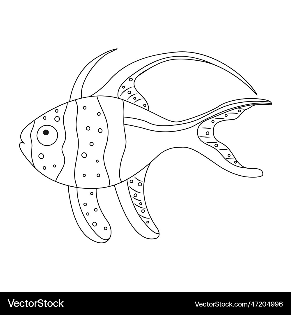 Contour of fish with patterns Contour of fish with patterns Vector Image