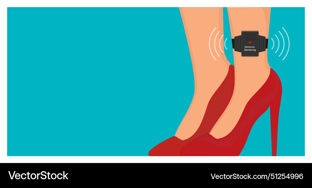 Electronic monitoring em tagging system tag Vector Image