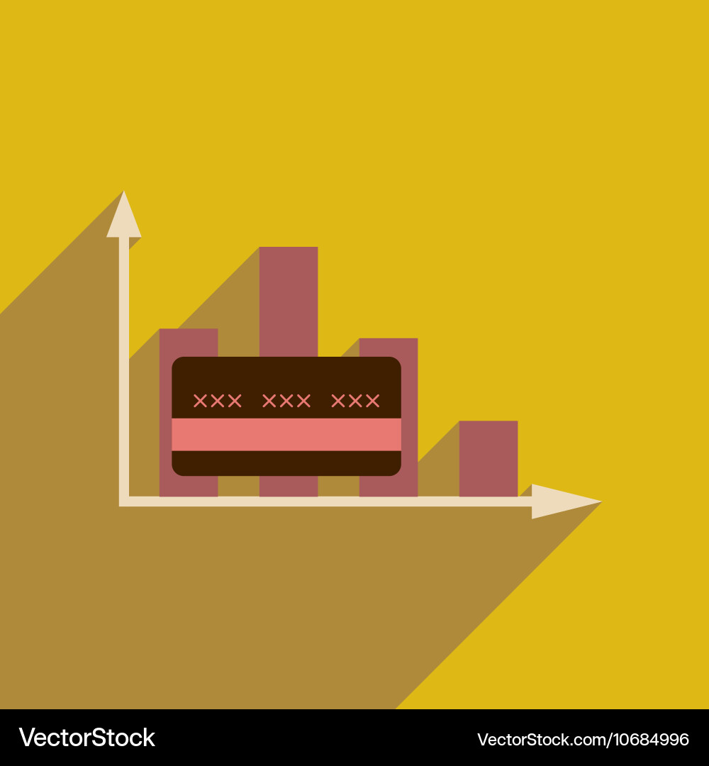 Flat web icon with long shadow graph Vector Image