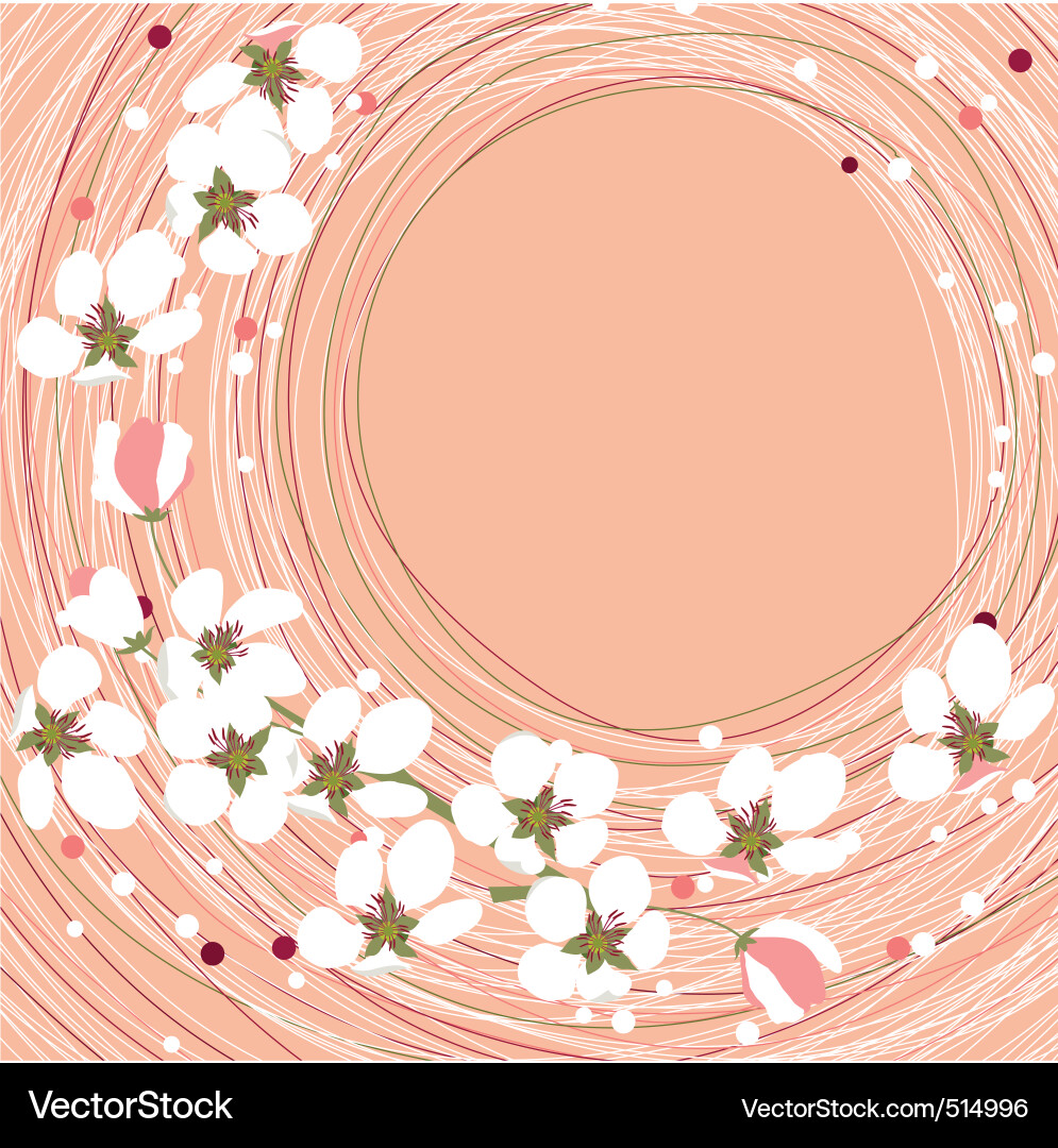 Floral Branches on Pink vector image