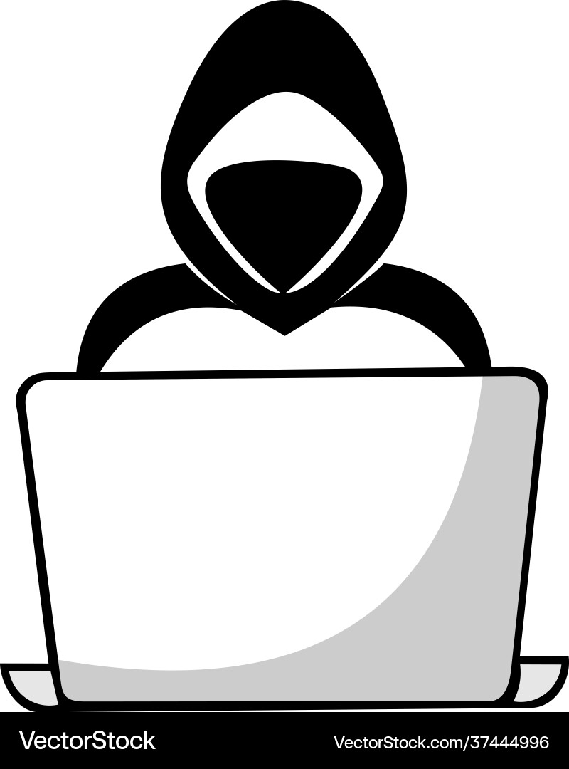 Hacker icon spy agent security shield logo vector image