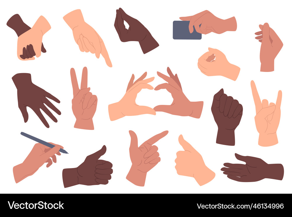 Hands gestures set graphic elements in flat design Hands gestures set graphic elements in flat design vector image