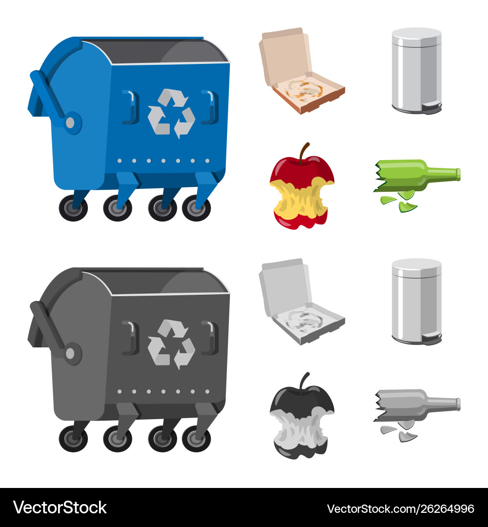 Isolated object dump and sort sign collection Isolated object dump and sort sign collection vector image