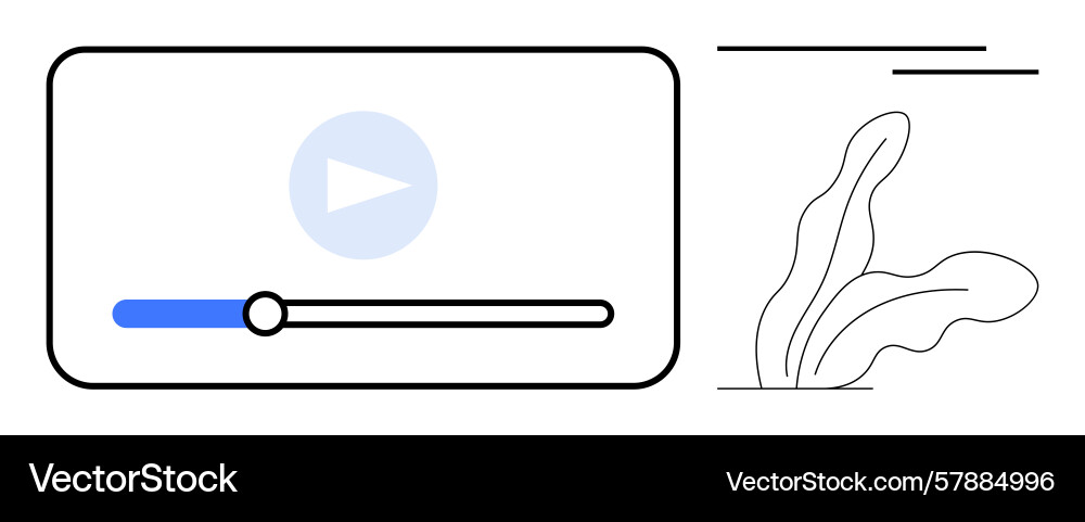 Media player interface with play button vector image