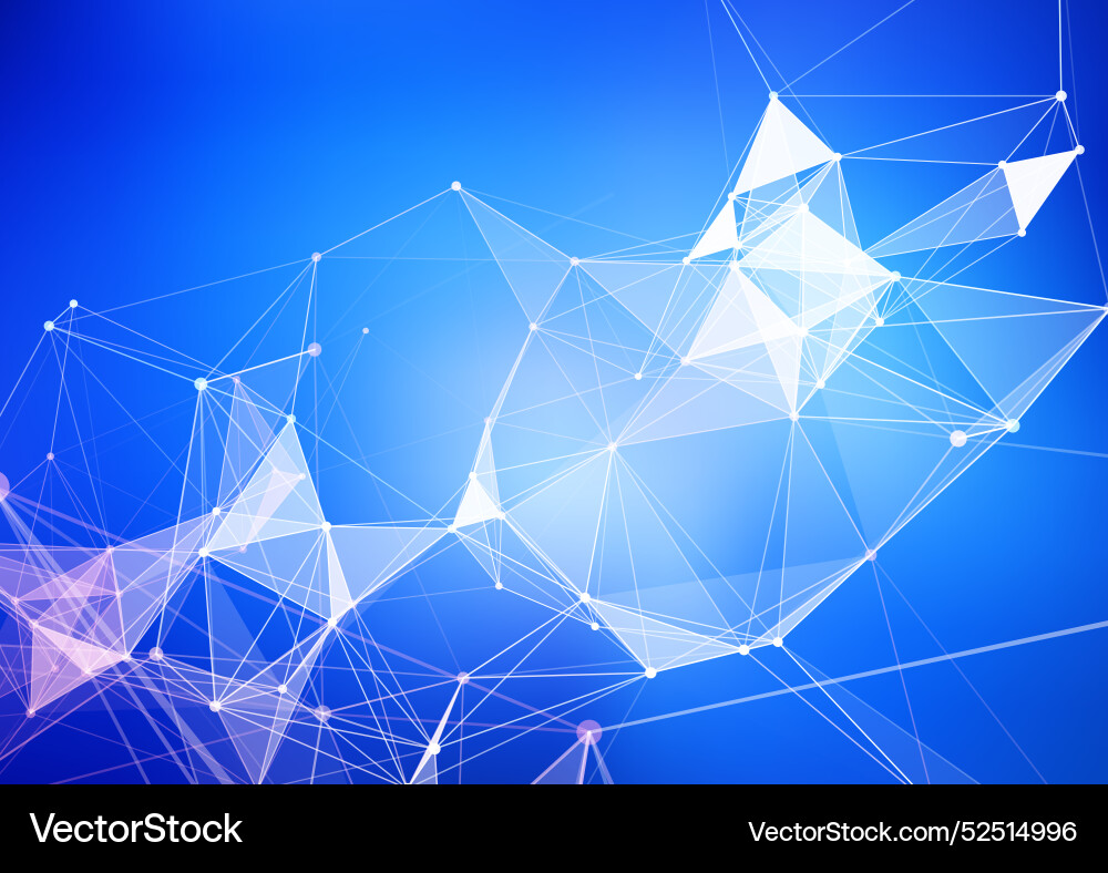 Modern techno background with a low poly plexus vector image