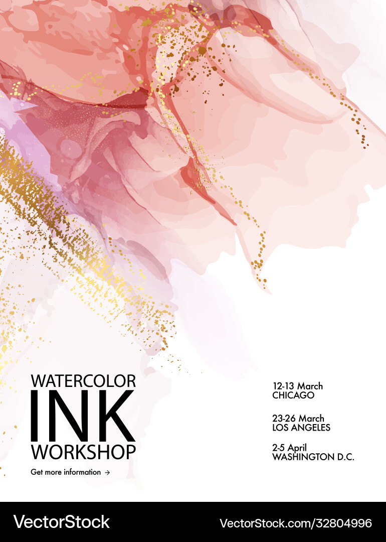 Pink marble paint with gold abstract liquid Pink marble paint with gold abstract liquid vector image
