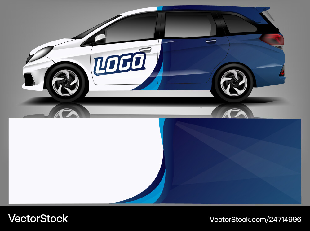 Racing Stripe Car Decal Kit Vector Image