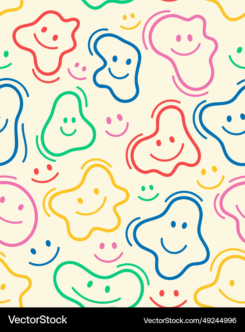 Retro smile seamless pattern Vector Image