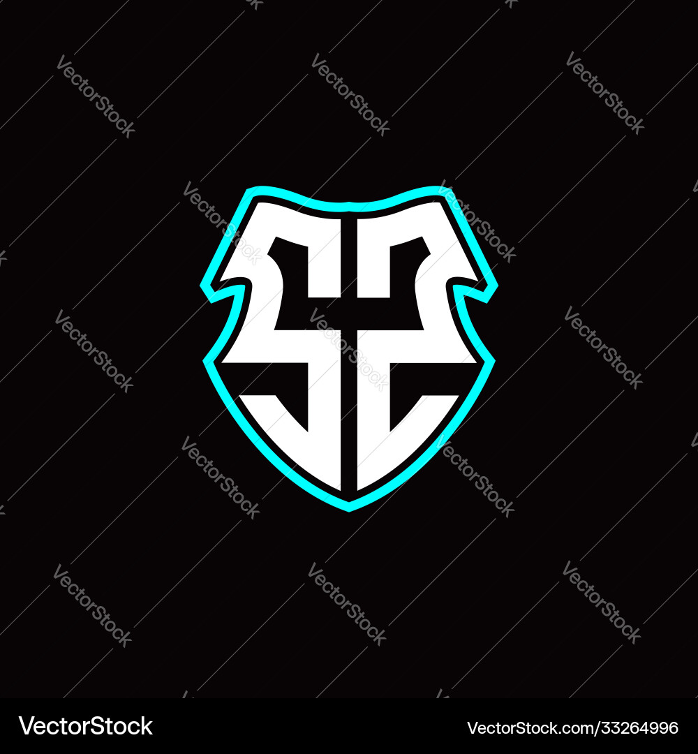S z initial logo design with a shield shape Vector Image