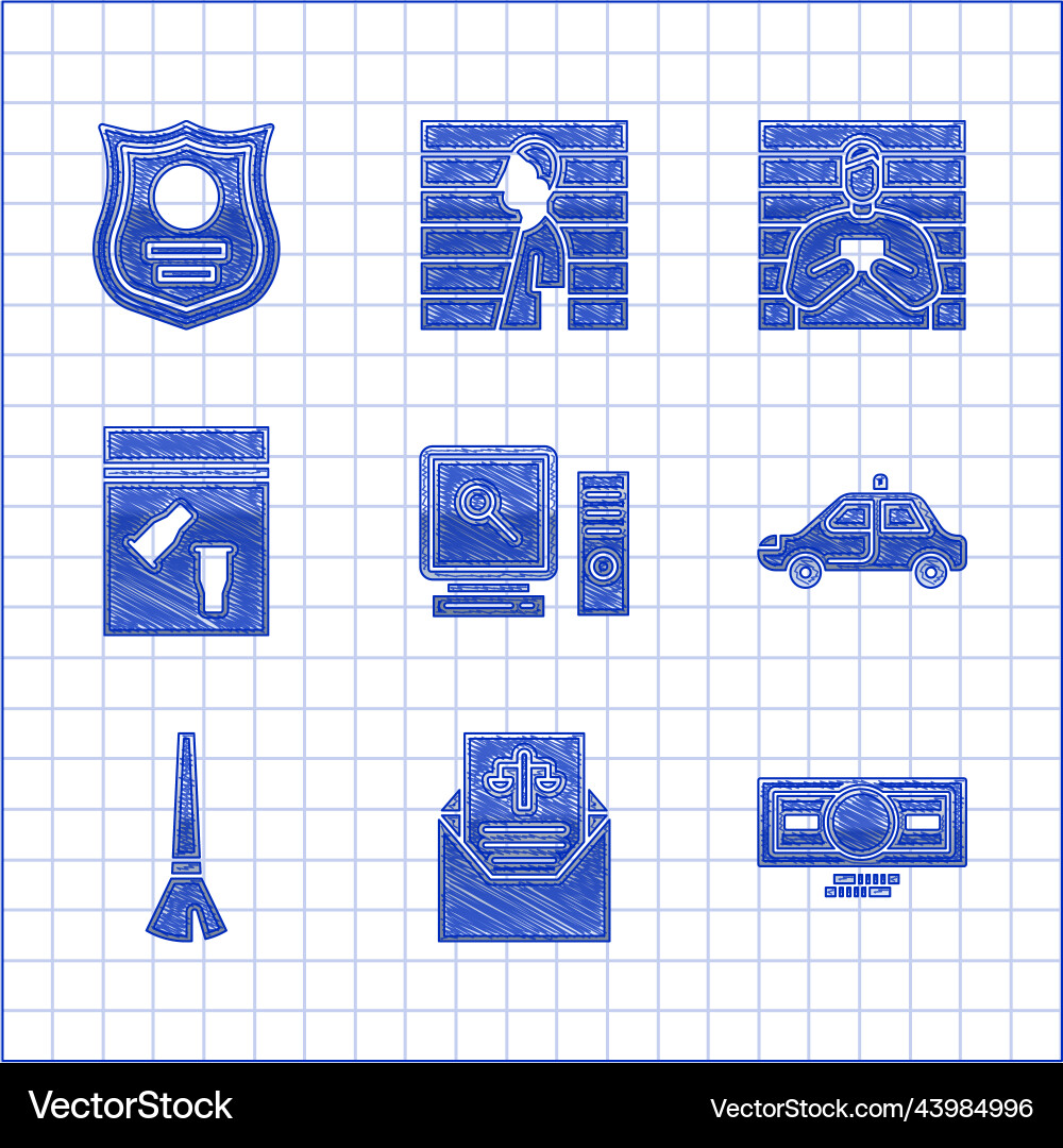 Set search on computer screen subpoena stacks Set search on computer screen subpoena stacks vector image