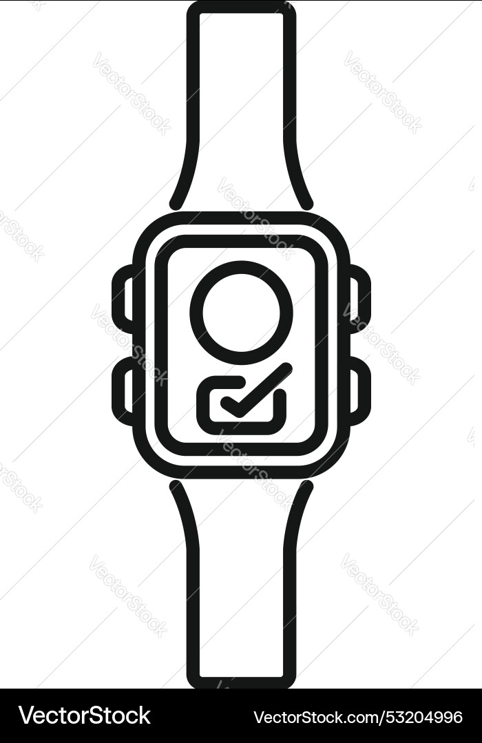 Smart watch showing user authentication icon Smart watch showing user authentication icon Vector Image