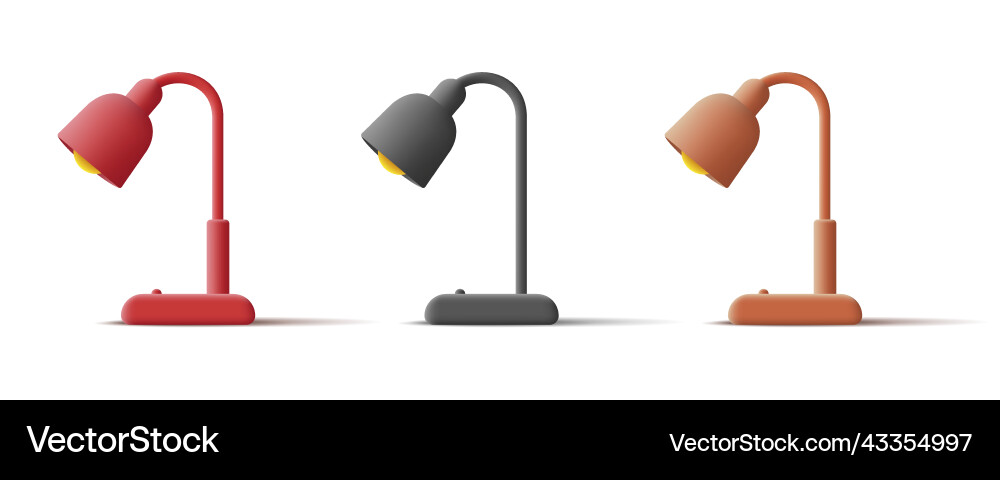 3d desk lamp icon render set 3d desk lamp icon render set vector image