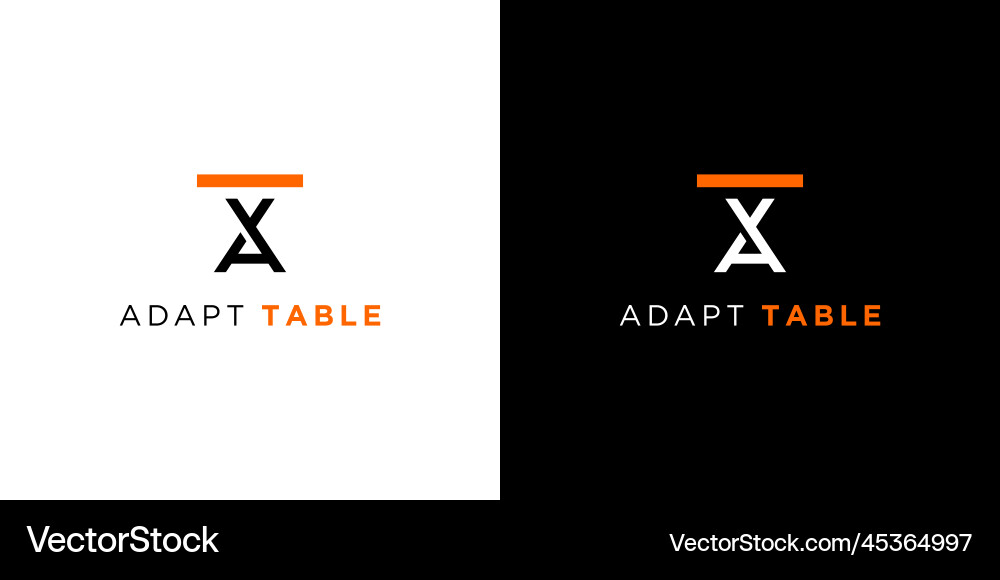 A table initial logo design unique and modern Vector Image