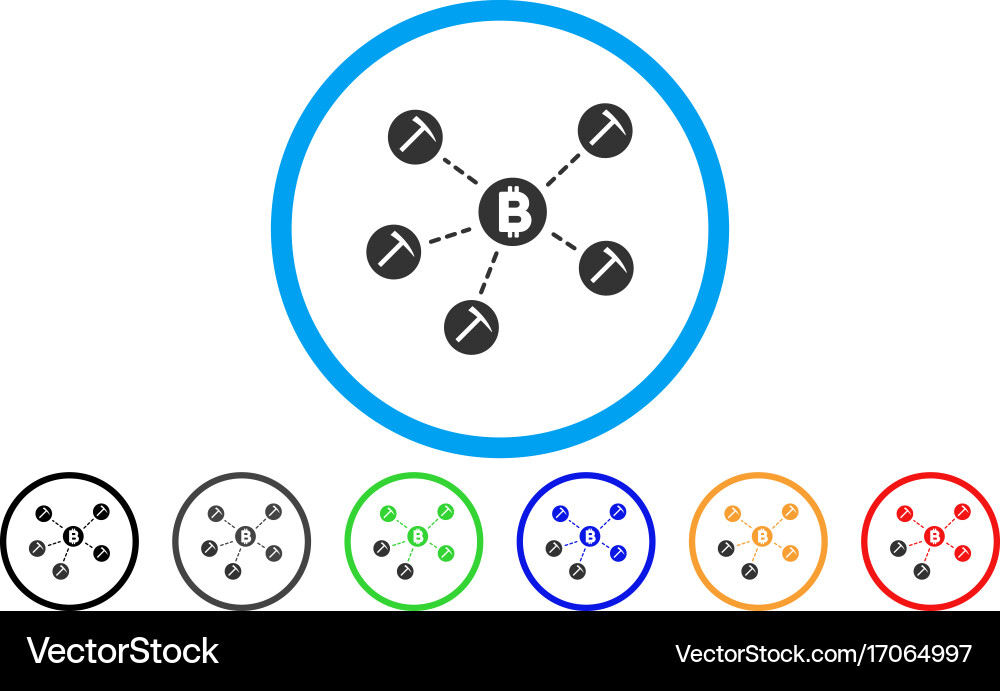 Bitcoin mining pool flat icon vector image