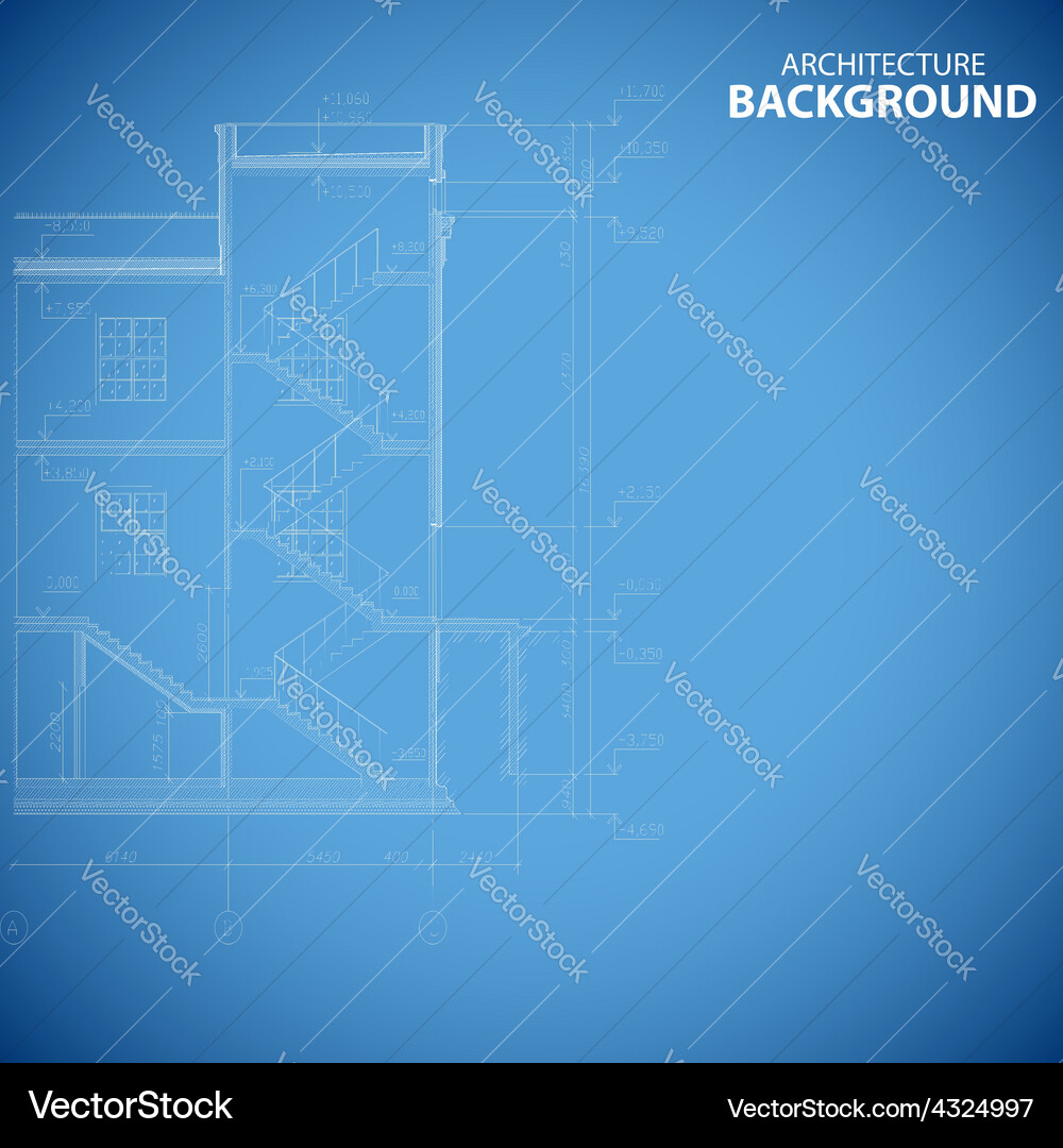 Blueprint Building Structure Background vector image