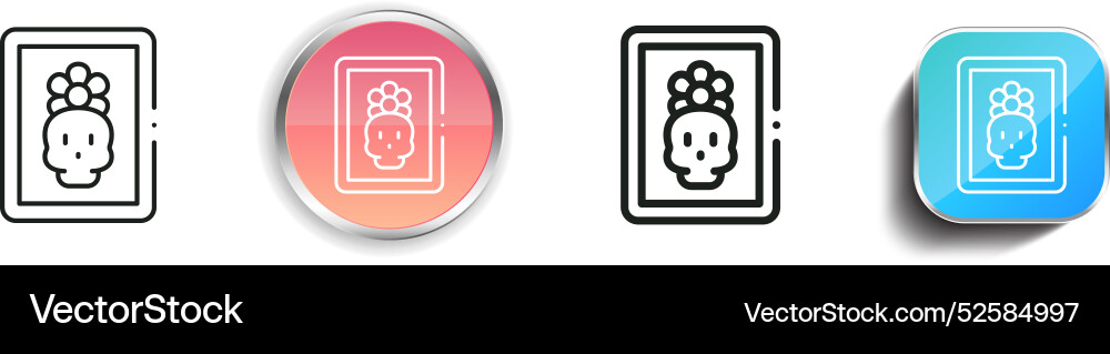 Catrina icon thin linear regular and button style Vector Image