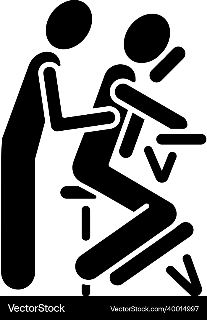 Chair massage black glyph icon Chair massage black glyph icon vector image