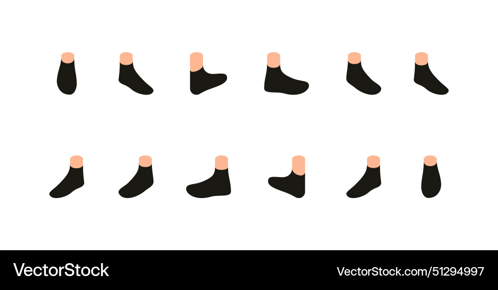 Constructor to create character series of feet Constructor to create character series of feet vector image