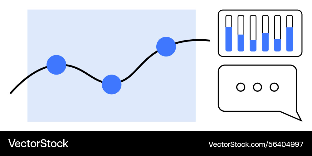 Data analysis with graph bar chart and messaging Data analysis with graph bar chart and messaging vector image