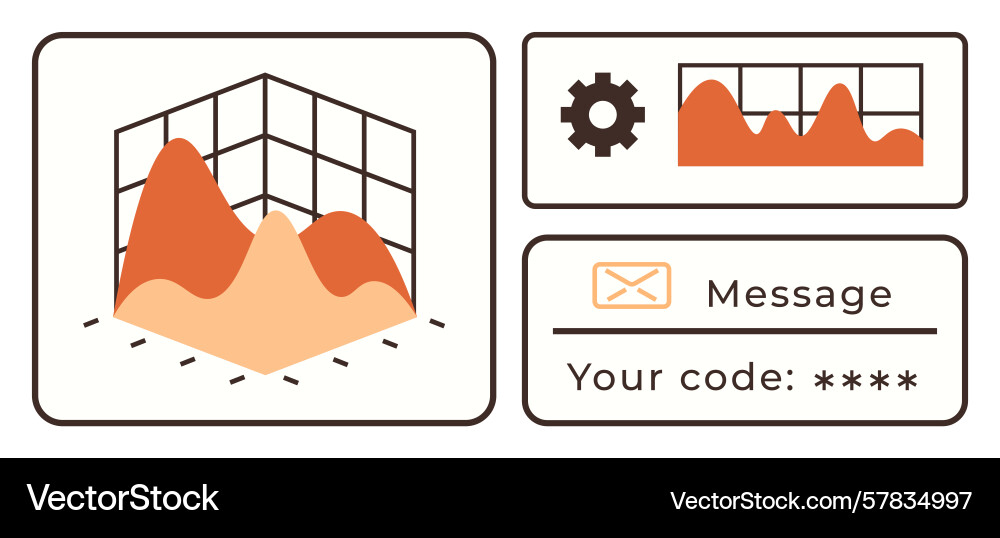 Data visualization with 3d chart analytics Data visualization with 3d chart analytics vector image