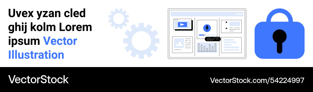 Digital security dashboard with lock icon for data Digital security dashboard with lock icon for data vector image